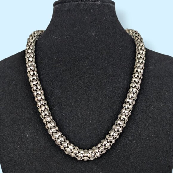 (2/$20) Vintage Bumpy Hollow Silver Tone Chain - Picture 1 of 5